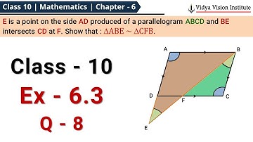 Class 10 Maths, Exercise 6.3 - Q 8 🌟 Triangles 🌟 NCERT, CBSE 🎯