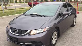 Pre Owned 2014 Honda Civic Sedan LX  Eco Heated Seats Grey Oshawa ON Stock #B12191