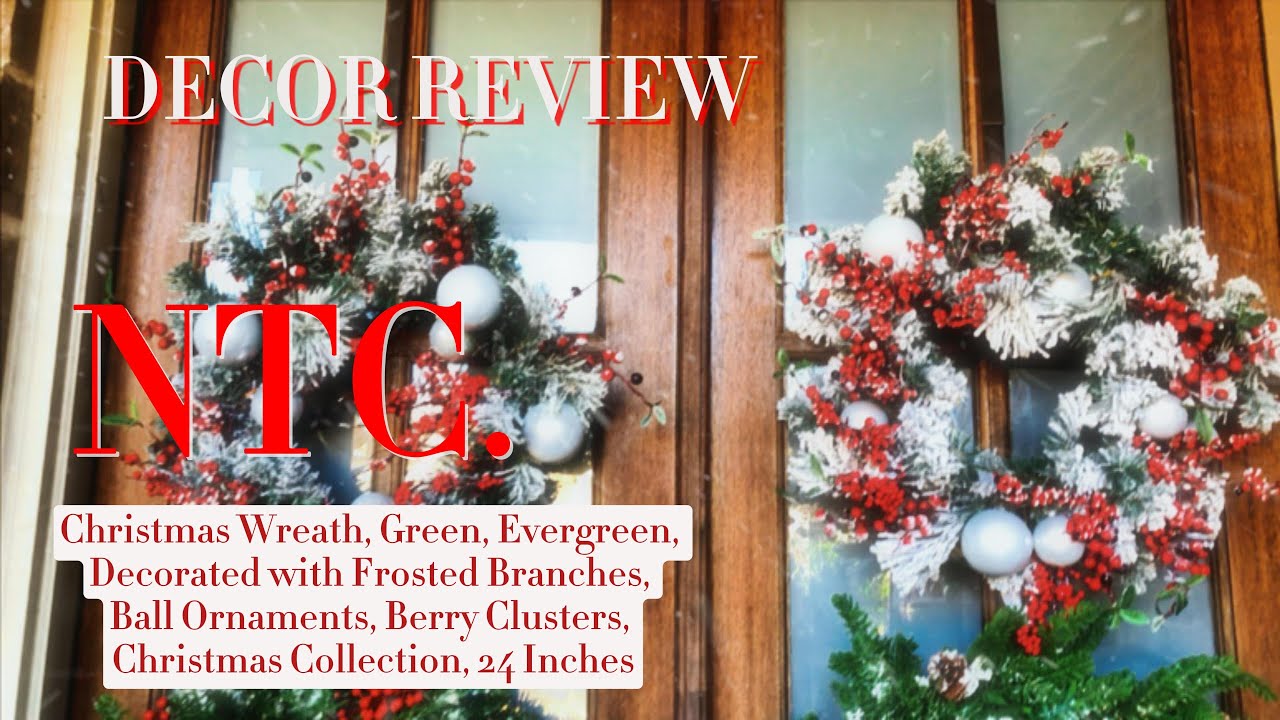 Frosted Evergreen Christmas Wreath - 24 Inches | Review
