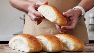 Super Soft Enriched Hot Dog Buns (Sourdough &amp; Poolish)