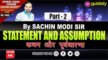 SBI Mains 2020 | Reasoning Statement & Assumption in hindi & English | Reasoning by Sachin Modi Sir