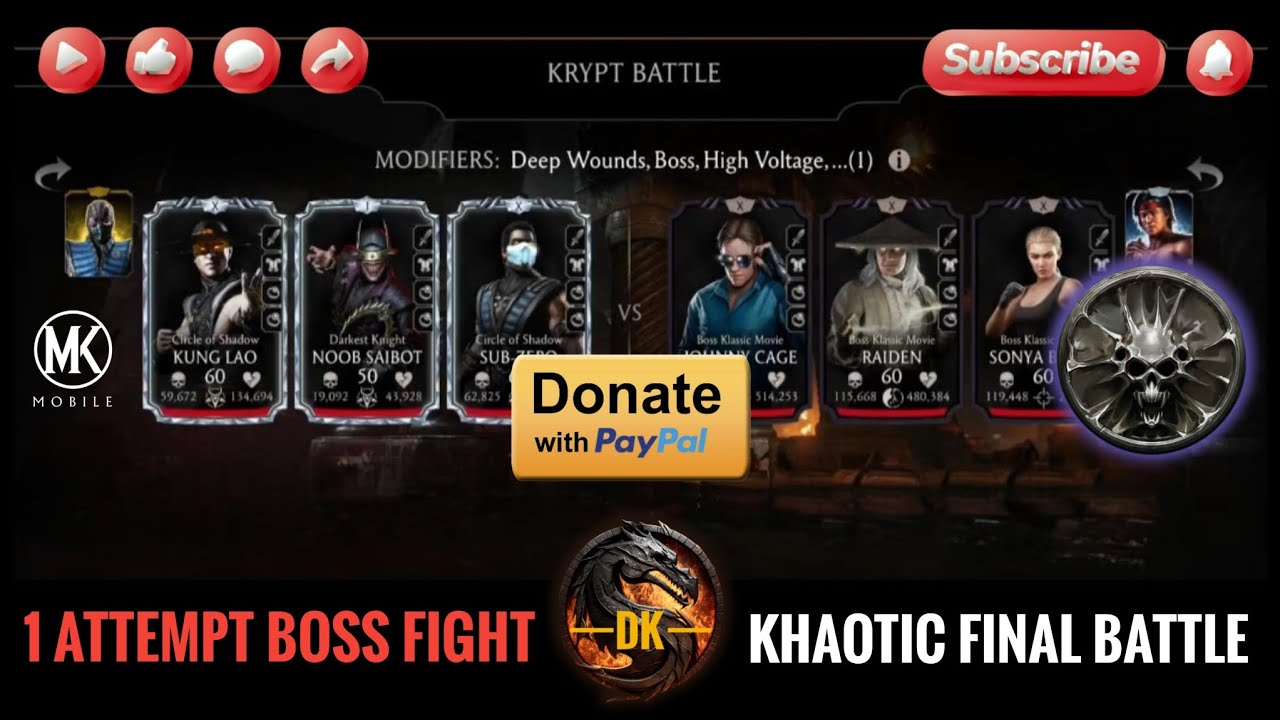Khaotic Final Krypt Battle & Rewards 🎮 Mortal Kombat Mobile▫️MK Mobile 