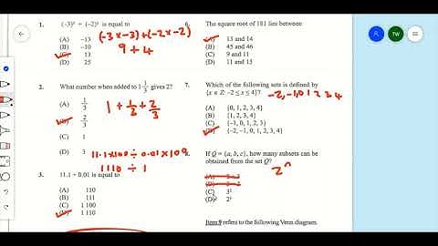 May 2019 Mathematics Multiple Choice Paper 1-  Questions 1 to 60