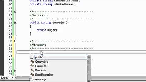 C# Build a Class With Accessor Mutator Methods