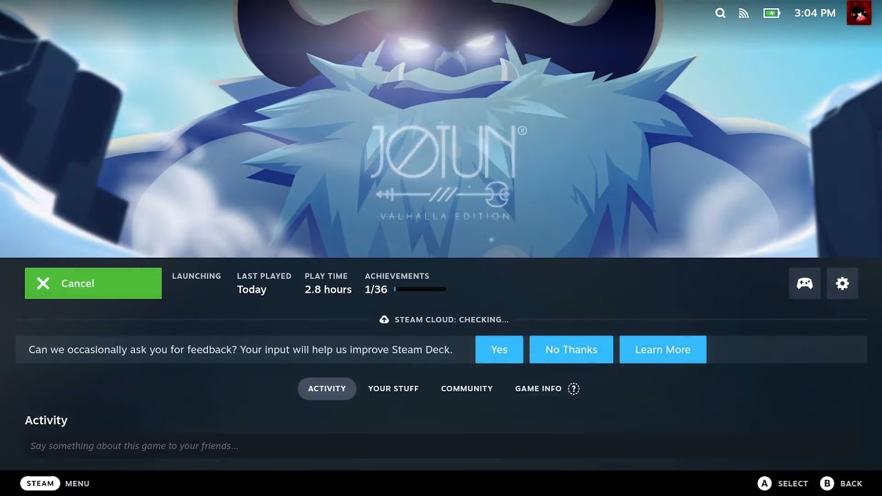 Jotun on Steam Deck (First Game and Capture)