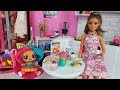 Barbie doll Lol toy Family School Morning Routine in a Doll house. Barbie Video for kids.