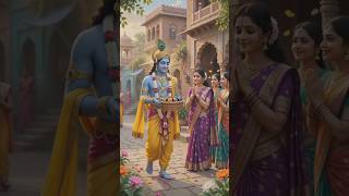 Shyam Chudi Bechne Aaya 🦚💙🌸#krishna #radha #shortsfeed #trending