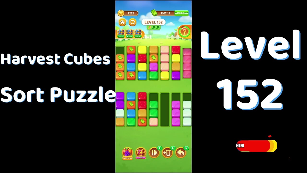 Harvest Cubes Sort Puzzle Level 152 Walkthrough 🌽🧠 | Relaxing Sort Game | Go Answer