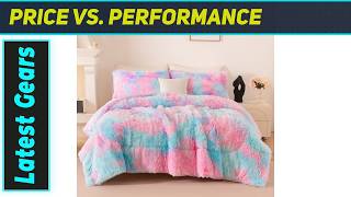 `King Size Rainbow Faux Fur Comforter: Dreamy Fluffy Bedding!