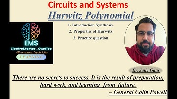 "Network Synthesis: Hurwitz Polynomials | Circuit and System | GGSIPU" #ggsipu #EEC-208/213#ETEE-207