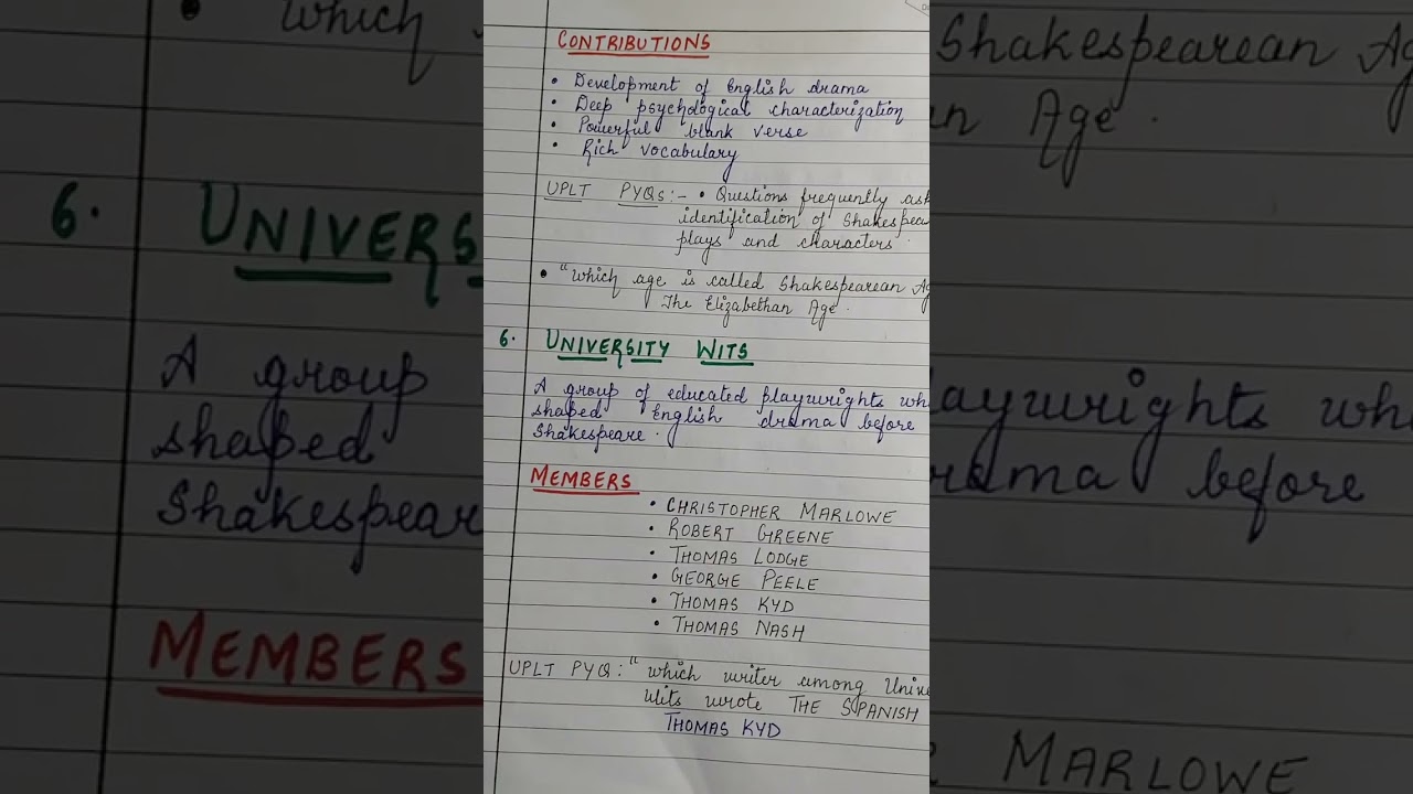 ELIZABETHAN AGE (II) PART# DRAMATIST