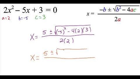 9.6 Solve Quadratic Equations Using the Quadratic Formula part 1