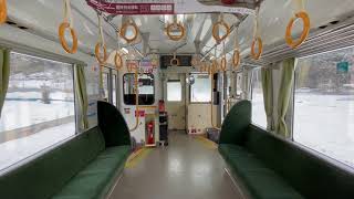 JR姫新線　キハ120の車内風景　丹治部～刑部　JR Kishina Line, Tajibe to Osakabe　(2021.1)