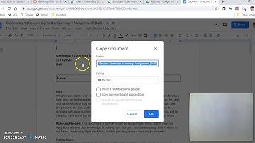 Geometry 10 Semester Summary Assignment Help Video