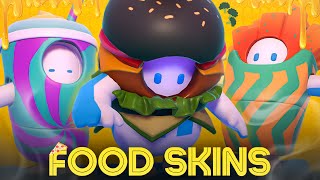 Fall Guys FOOD SKINS LEADERBOARD CUSTOMS PART 2 - W OVERLAYS LIVE!