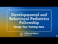 Developmental and Behavioral Pediatrics Fellowship at Children&#39;s Mercy Kansas City