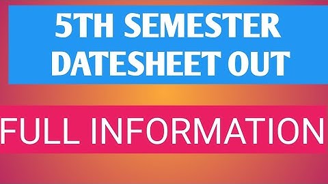 5th semester regular datesheet out||Today Big update||Jammu University latest update.