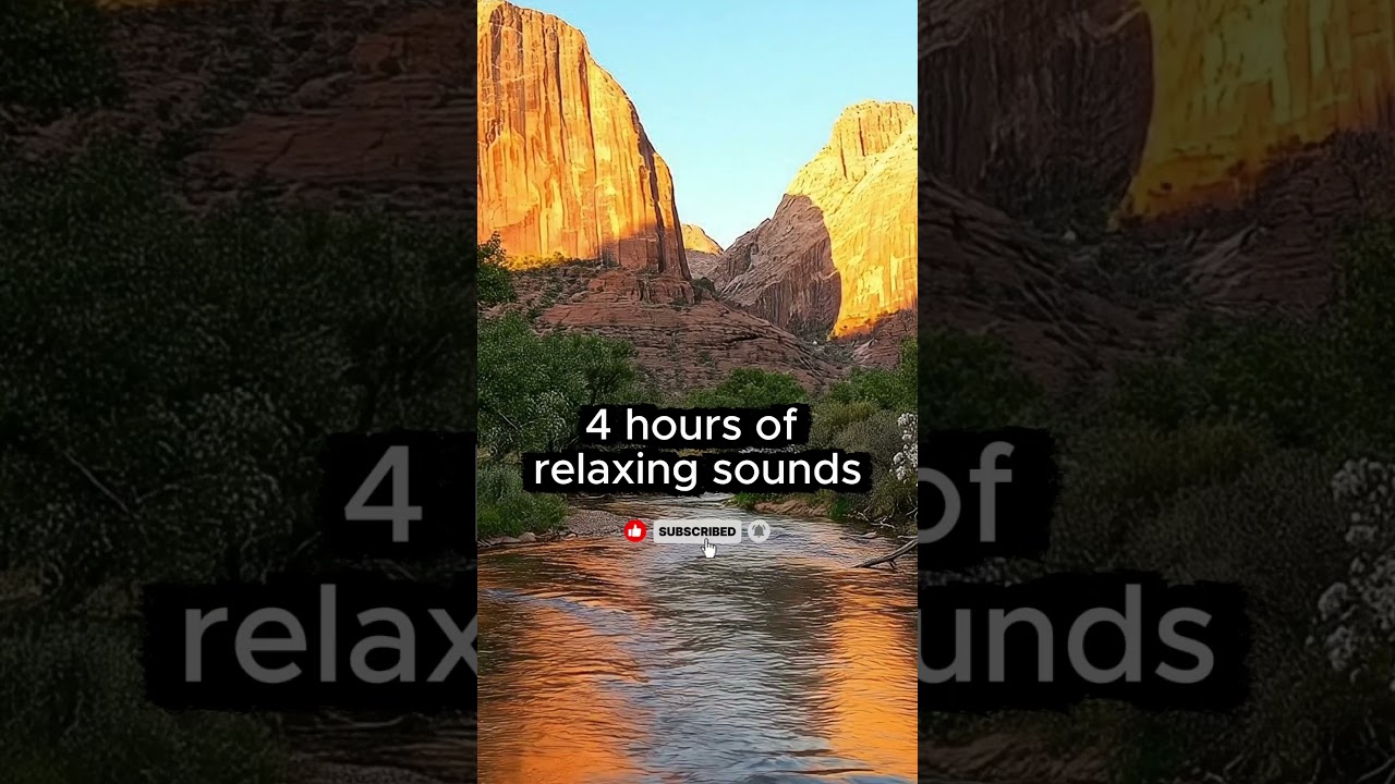 💧 Nature Sounds for Sleeping | Zion Creek Golden Hour 🌅 