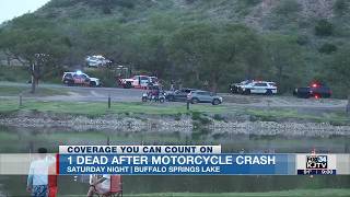 1 dead after motorcycle crash at Buffalo Springs Lake