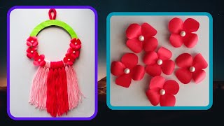 Diy paper flower wall hanging / Simple and beautiful wall hanging/ Wall decoration by KovaiCraft