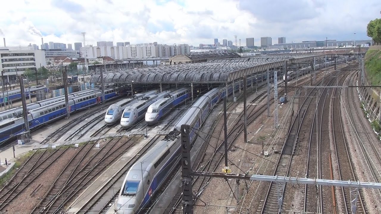 Trains in Paris, France near Paris-Gare-de-Lyon - YouTube