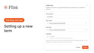 Getting started: Starting a new term