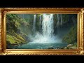 Misty Falls – 4K Waterfall Oil Painting Wallpaper for Home Display | 4K Frame TV Art