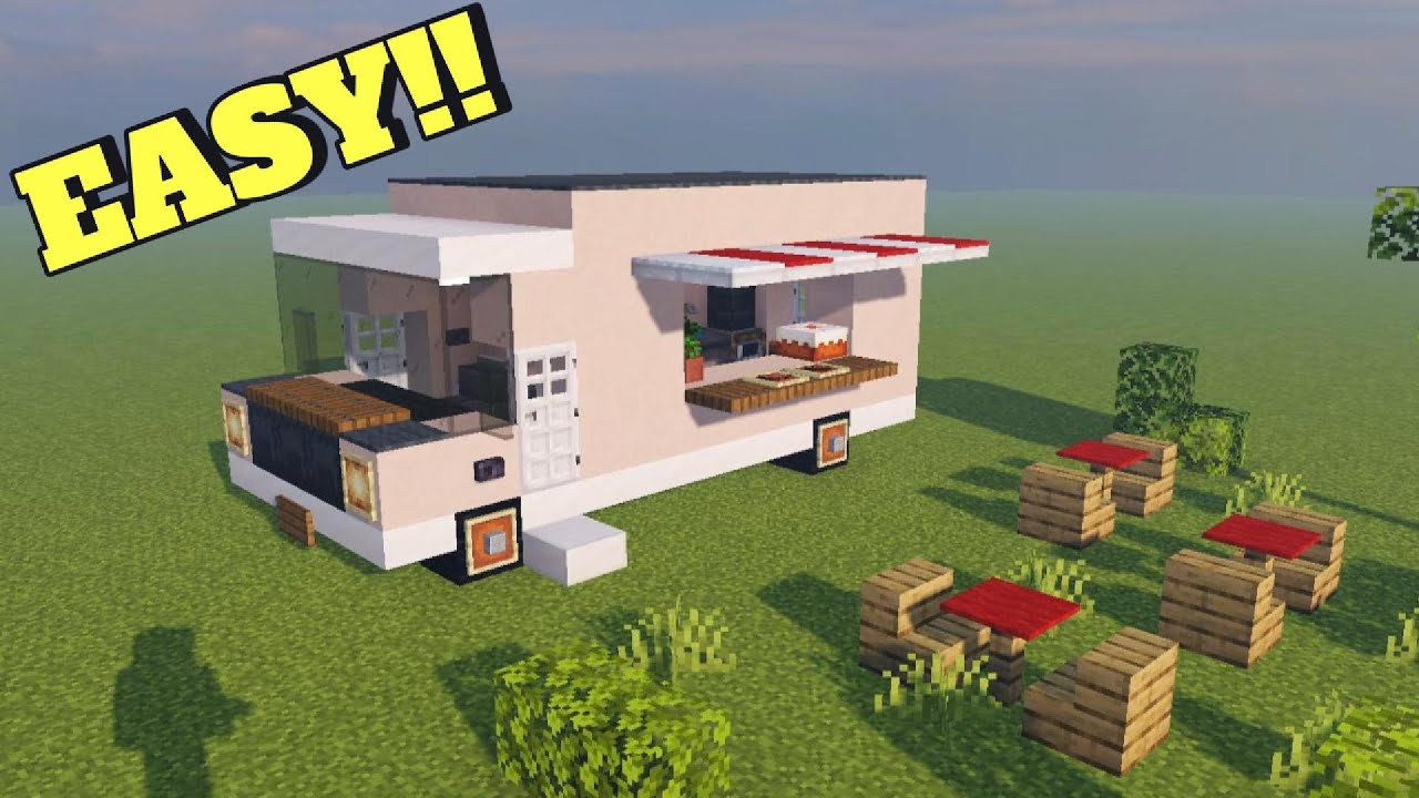 Minecraft : Cara membuat Truk Makanan/Food Truck simple - YouTube