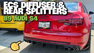 ECS rear diffuser & rear side splitters installed on the B9 Audi S4 (2019)