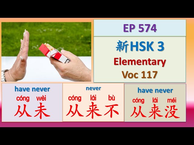 [EP 574] New HSK 3 Voc 117 (Elementary): 从来、从来不、从来没、从未 || 新汉语水平(3.0)-初级词汇3 || Join My Daily Live