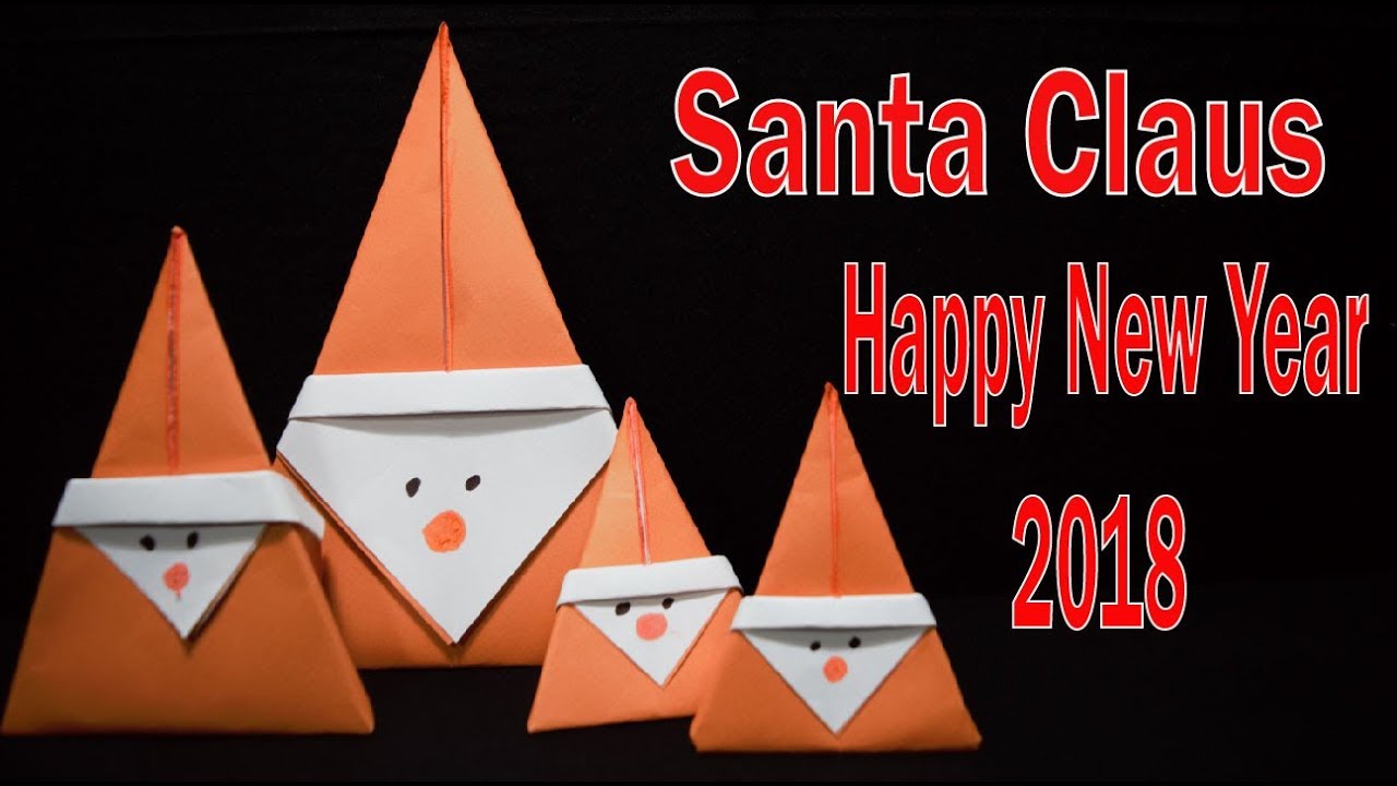 Santa Claus from the paper I Happy New Year 2018 Origami I Paper craft