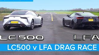 Lexus LFA vs Lexus LC500 - DRAG RACE, ROLLING RACE AND BRAKE TEST Lexus Lfa Vs Lexus Lc500 Drag Race Rolling Race Brake Test
