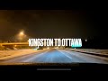 Winter Night Drive from Kingston to Ottawa
