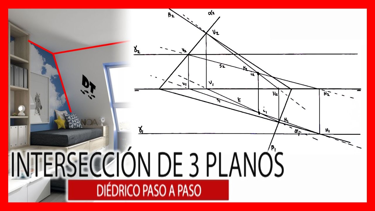 🔰 INTERSECCIÓN de TRES planos en DIÉDRICO 🔰 Punto como intersección de 3 planos