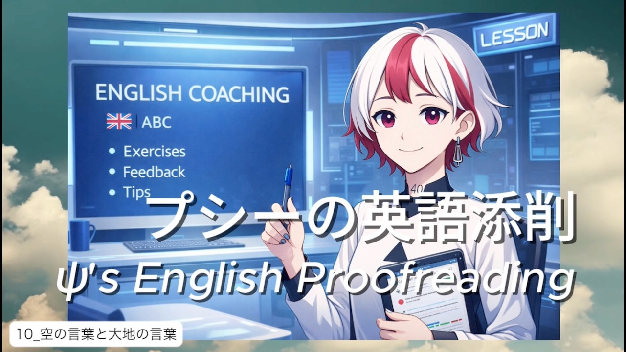 【プシーの英語添削】10_空の言葉と大地の言葉【ψ’s English Proofreading】
