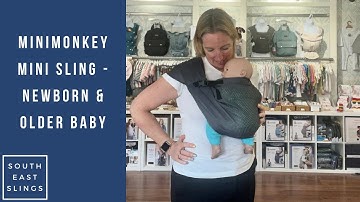 MiniMonkey Mini Sling - pasgeboren en oudere baby - dragen op de buik en op de zij