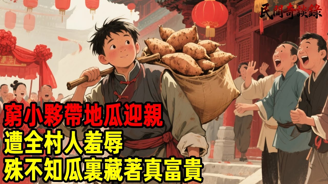 窮小夥帶地瓜迎親，遭全村人羞辱，殊不知瓜裏藏著真富貴...【民間奇談錄】#民間故事 #台灣傳說 #懸疑故事 #銀髮頻道 #懷舊故事 #助眠故事