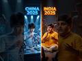 “China teaches skills.India teaches speeches.”