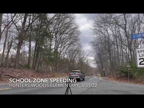 School Zone Speeding Hunters Woods Elementary School, 3/31/22