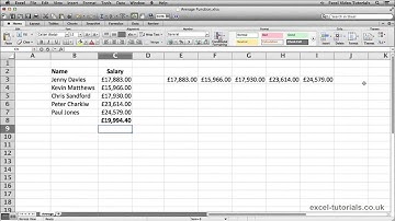 Microsoft Excel Tutorial: AVERAGE Function
