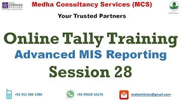 Session 28 - Advanced Mis Reporting On Tally