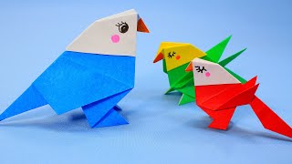 Оригами попугай из бумаги