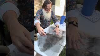 Making a wet felted gnome hat 