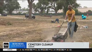 Volunteers clean up Lincoln Memorial Park cemetery after weeks of neglect