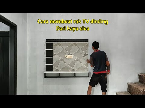 Cara membuat merangkai rak tv dinding simpel Mewah