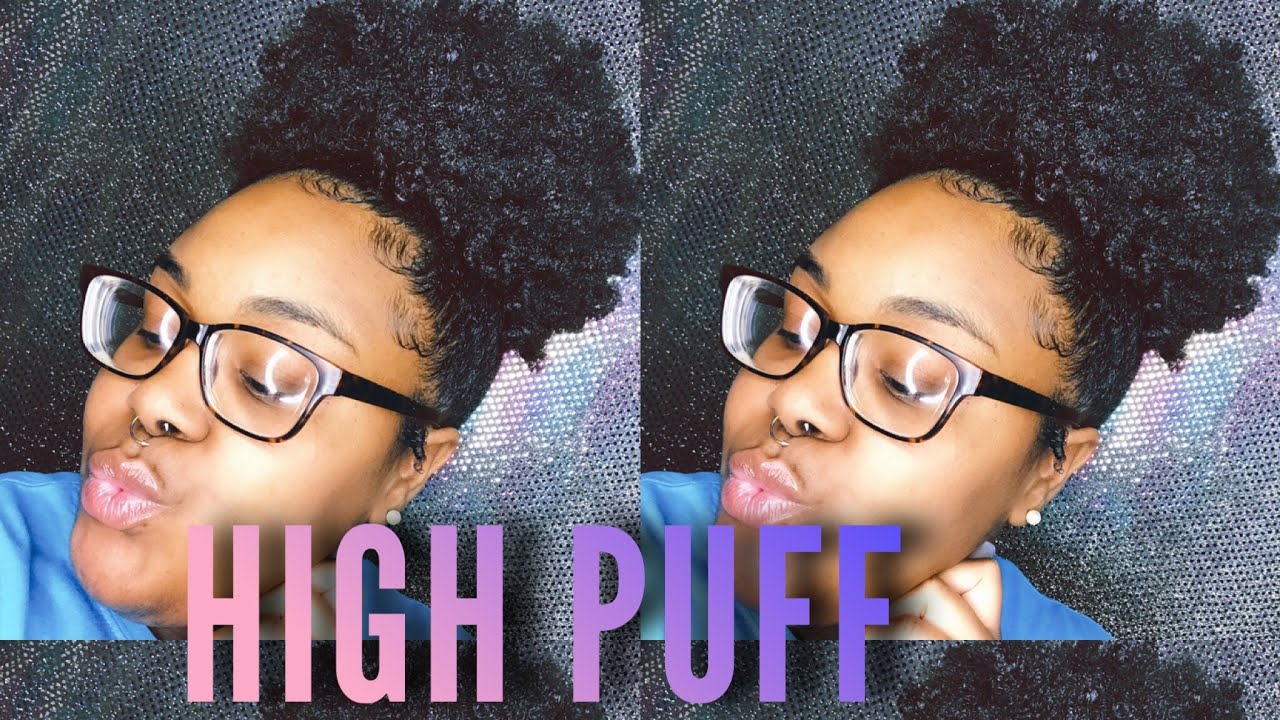 High Puff on Natural Hair/ SLICK EDGES•4C Hair• ✨💜