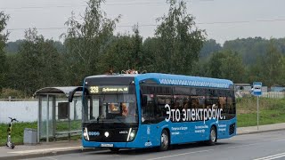 Поездка на электробусе КАМАЗ 6282 борт 490174 по маршруту 356 от 8 мкр Митино до ул.Барышиха