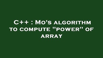 C++ : Mo