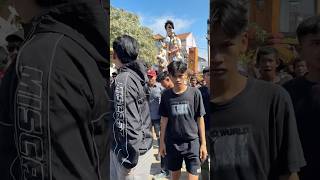 Ogoh-ogoh people in white mask dance costumes