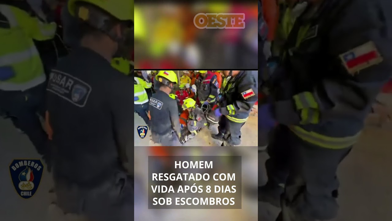 HOMEM RESGATADO COM VIDA APÓS 8 DIAS SOB ESCOMBROS